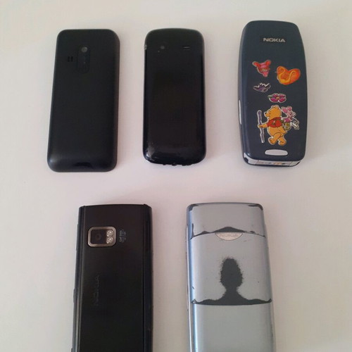Nokia old cell phones used, set of 5 pieces