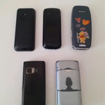 Nokia old cell phones used, set of 5 pieces