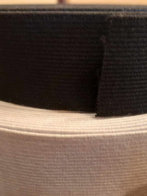 Hard elastic black, 3.5 cm width, new