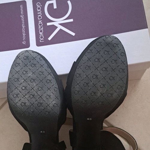 Gianna Kazakou black sandals like new, size 40, suede, 12 cm heel