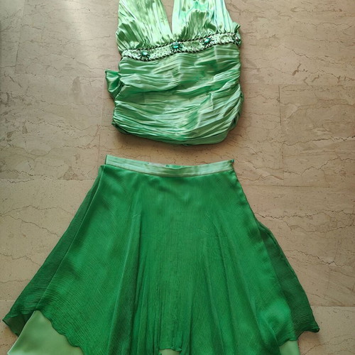 Maestri Halter Top and Skirt Set like new, light green
