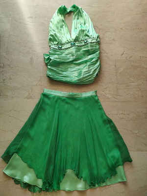 Maestri Halter Top and Skirt Set like new, light green