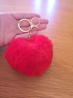 Heart keychain new, very soft, red, Saint Valentine