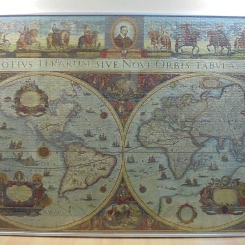 Orbis Terrarum 3000 pcs puzzle in aluminum frame like new 120x80cm