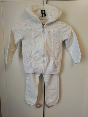 Zara Kids Two-Piece Tracksuit for Girl 2-3 Years Like New, White