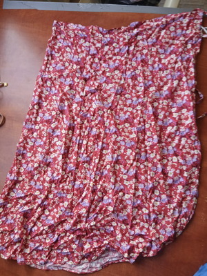 Pareo used, red multicolor floral pattern