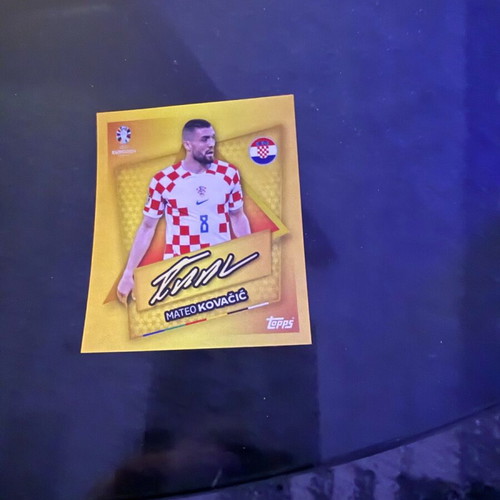 Topps Euro 2024 sticker with Mateo KOVACIC signature new