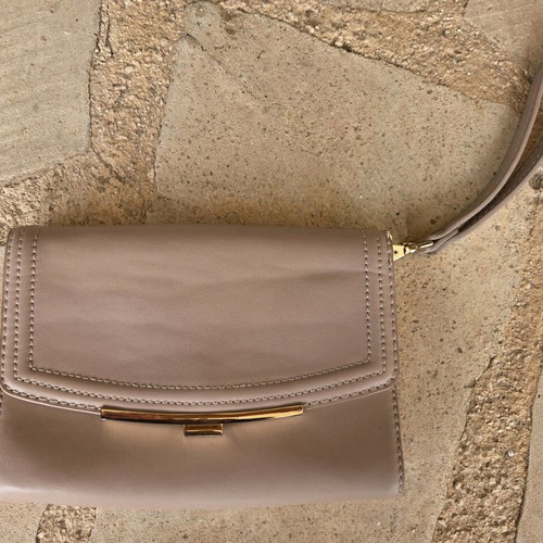 Aldo nude clutch bag used with gold-tone detail