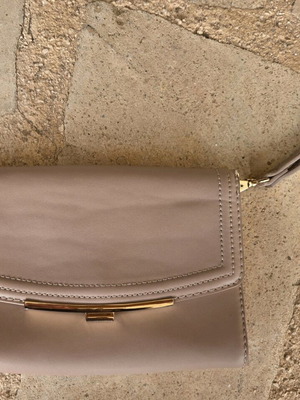 Aldo nude clutch bag used with gold-tone detail