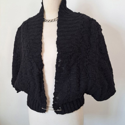 Zara short wool cardigan like new, black