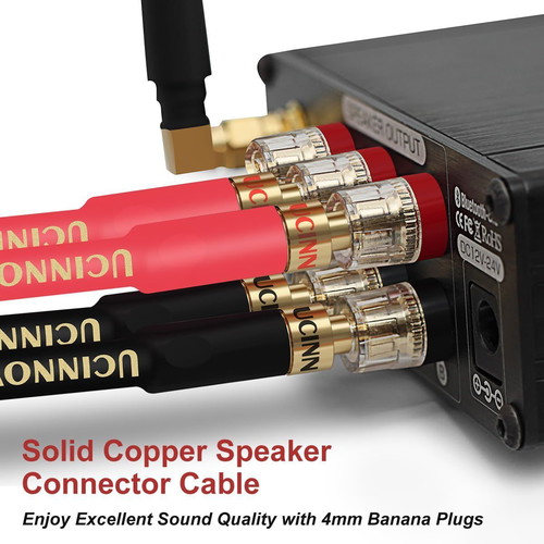 HiFi OFC Audio Speaker Cables 2x2m Gold-Plated Banana Plugs new