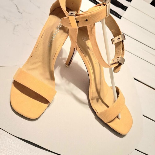 Trendyol yellow suede sandals size 39 new