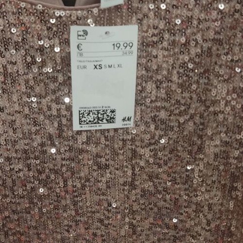 H&M blouse new, pink-gold, size XS