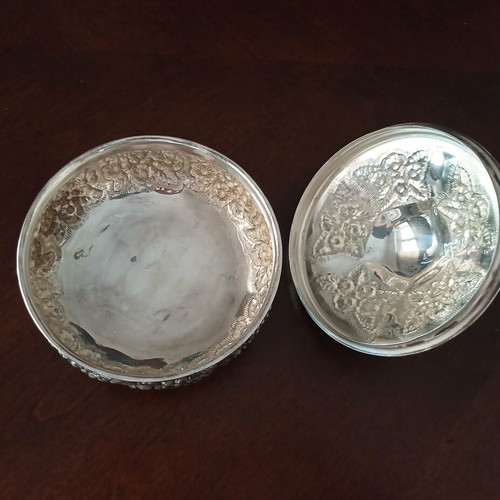 Silver-plated vintage fondue bowl