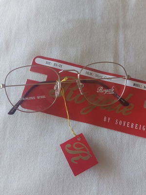 Vintage Royal Metal Eyeglass Frame like new, matt gold, size 51