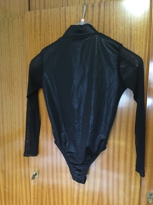 Black bodysuit with transparent sleeves like new, size S