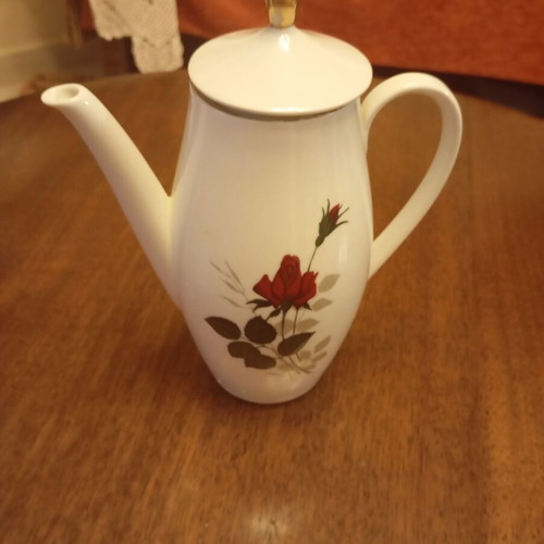 Vintage porcelain jug Seltmann Weiden Bavaria Rose Stem used with lid