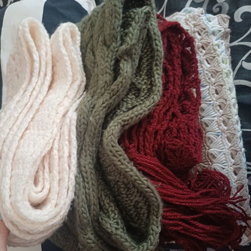 Winter accessories new, scarves gloves hats and ribbons