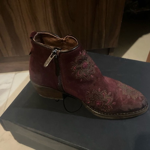 Alpe ankle boots used, genuine leather, bordeaux