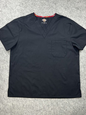 Dickies medical nurse shirt men's large black used with pockets
