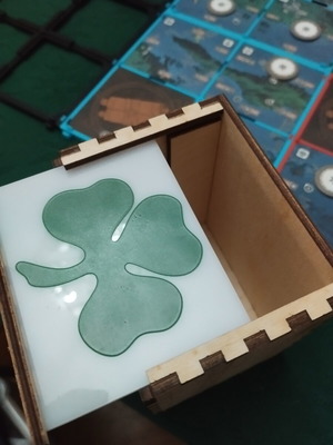 Panathinaikos wooden card box with sliding acrylic lid