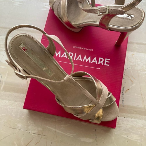 Mariamare sandals 12cm heel size 40 pink gold like new