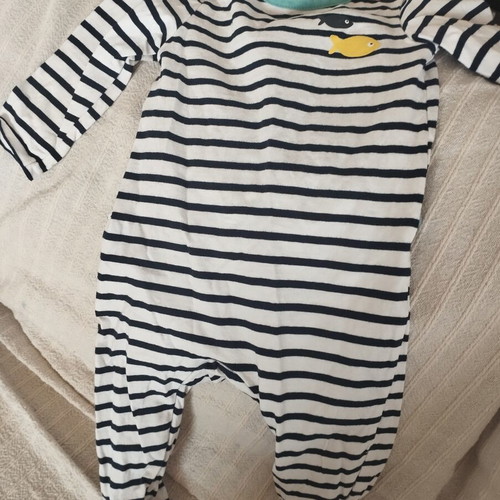 Baby rompers set with striped 12-month and velour romper