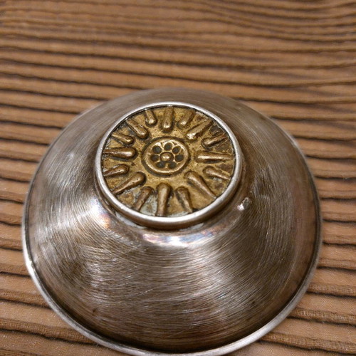 Silver ashtray with Vergina Sun used