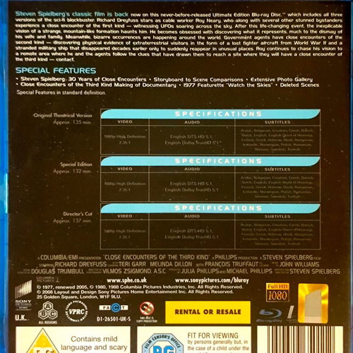 Close Encounters of the Third Kind Blu-Ray μεταχειρισμένο, περιπέτεια και επιστημονικής φαντασίας, διπλός δίσκος
