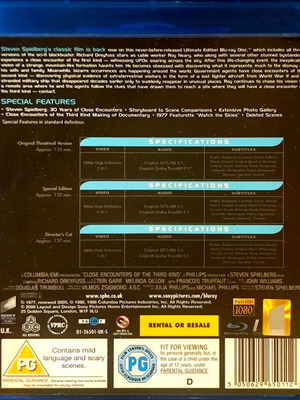 Close Encounters of the Third Kind Blu-Ray μεταχειρισμένο, περιπέτεια και επιστημονικής φαντασίας, διπλός δίσκος