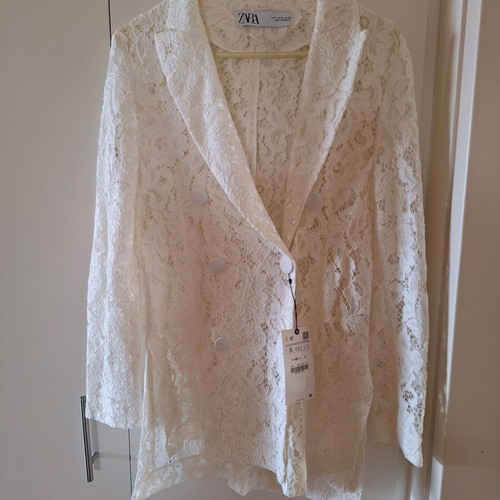 Zara lace jacket new, white and beige