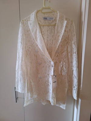 Zara lace jacket new, white and beige