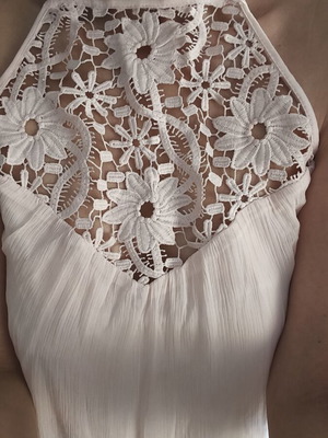 Zara maxi dress with embroidery and open back, pink
