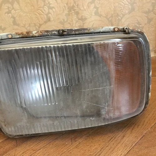 Front headlights vintage car used, pair, antique