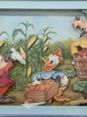 Mickey Mouse 3D framed art like new with glass 34x52 cm