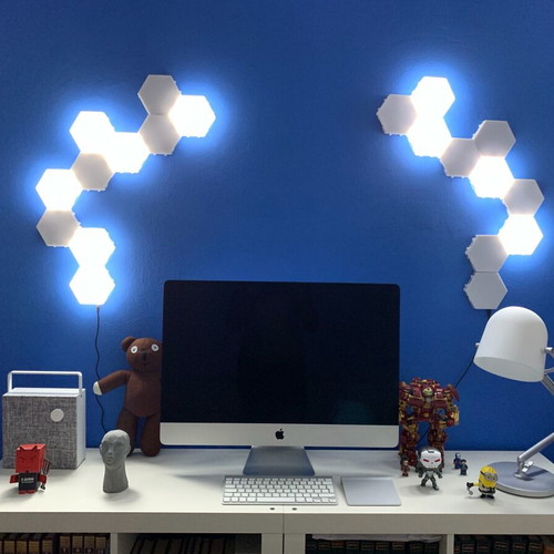 Hexagon LED wall lights touch, like new, set of 20