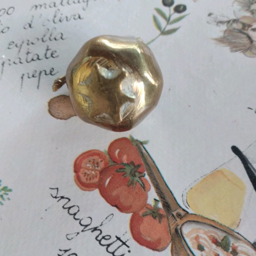 Bronze decorative pomegranate miniature used 5 cm
