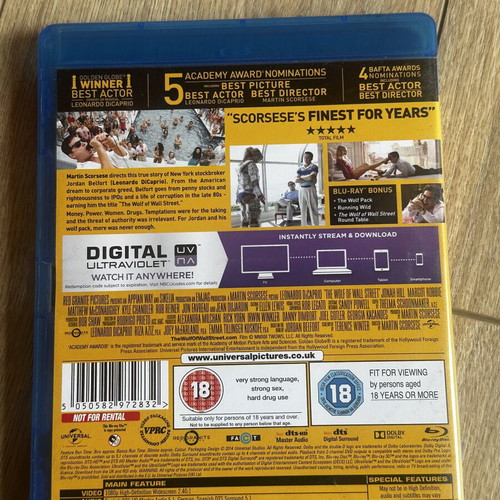 The Wolf of Wall Street Blu-Ray like new with English subtitles