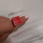 Ring with red Lego design