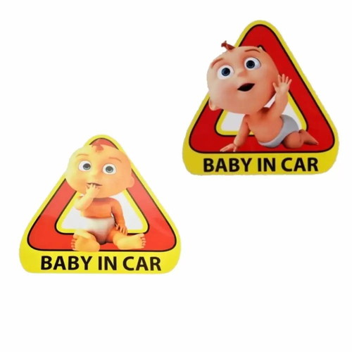 Baby in Car sticker set of 2 9x9cm new