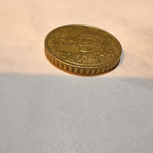 50 Eurocents Greece 2002 used, Eleftherios Venizelos coin