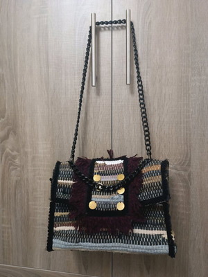 Shoulder bag new handmade from rag rug
