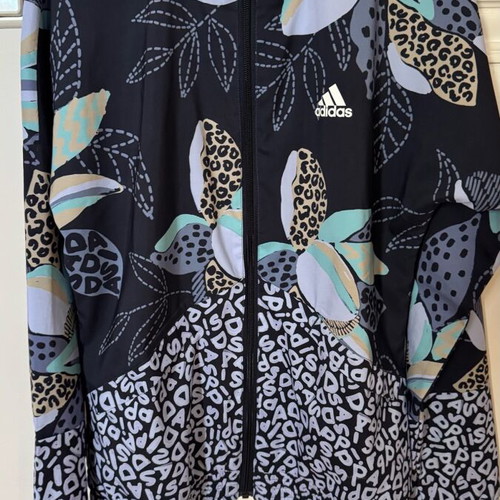 Adidas windbreaker jacket XS like new, blue multicolor