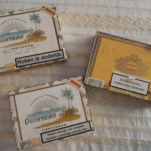 Cigar boxes used, pack of three, empty