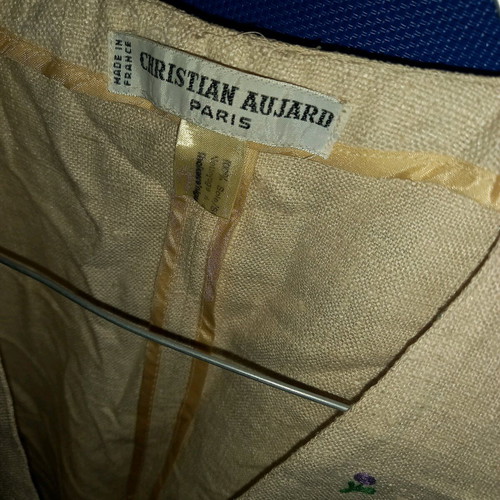 Vest vintage with patch pockets Cristian Aujard used, beige