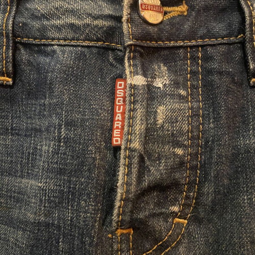 Dsquared2 Cropped Jeans like new, vintage with leather biker patch