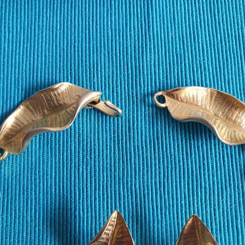 Vintage 80s set necklace and clip earrings Maxine Denker like new, gold tone