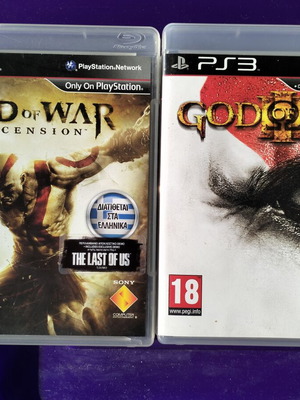 God of War 3 and God of War Ascension PS3 games used, pack of 2
