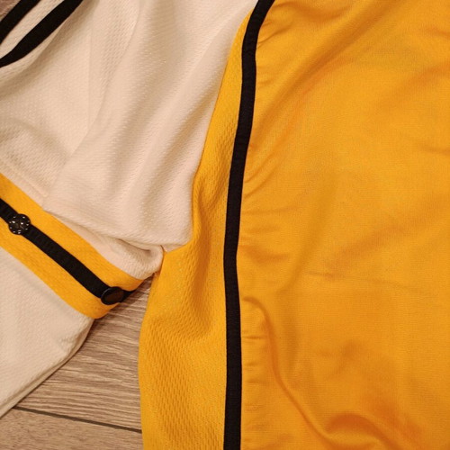 Adidas vintage track jacket used, yellow and white with removable sleeves