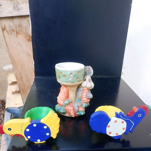 Easter ceramic egg holders used, pack of 3 pieces
